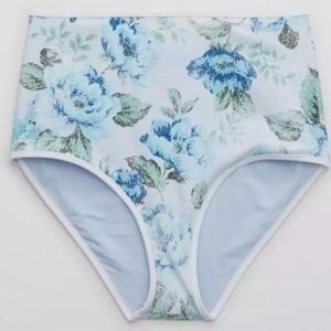 Aerie Floral Printed Full Coverage High Waisted Bikini Bottom
